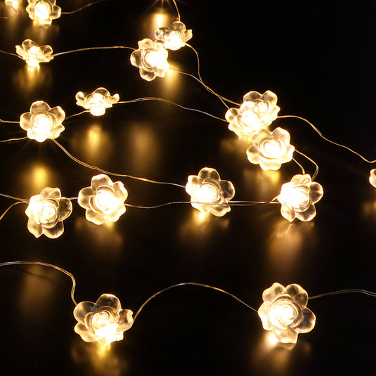 Rose White Solar Fine Wire Lights