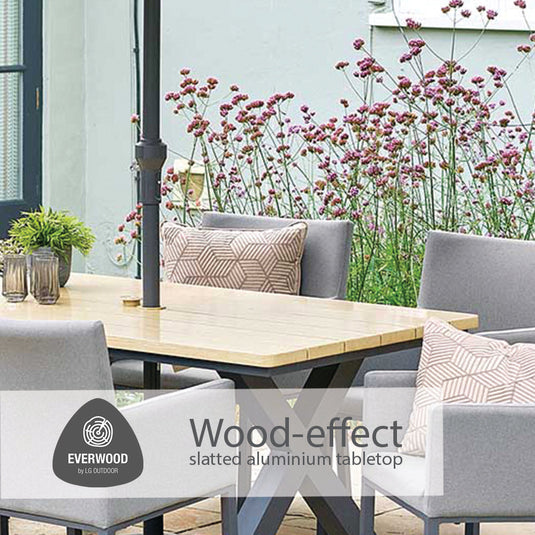 Venice 6 Seat Dining Set With Dining Chair And 3.0m Deluxe Parasol