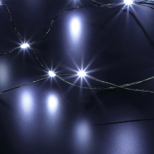 480 White Micro String Lights with Green Cable