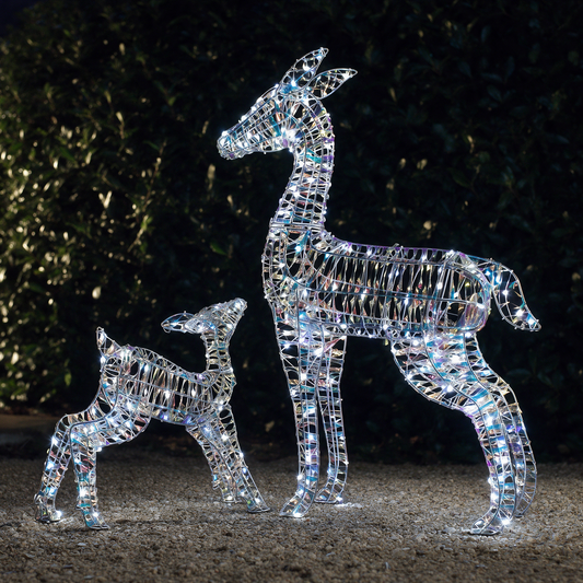 90CM Iridescent Richmond Deer & Fawn