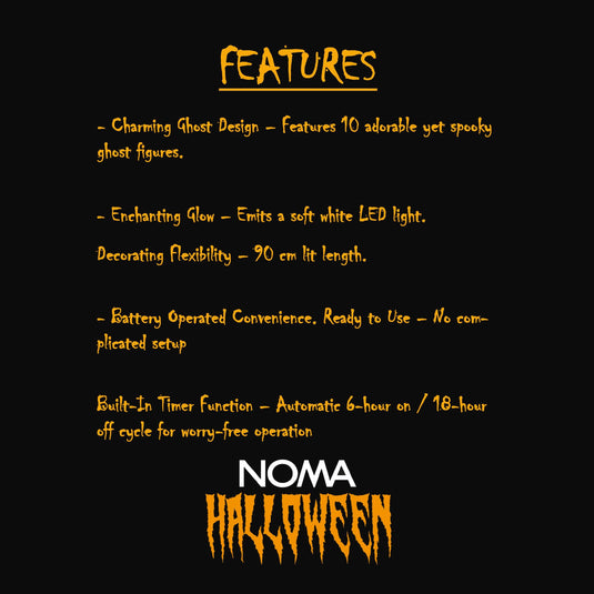 10 Clear Wire Ghost Lights - Battery Operated