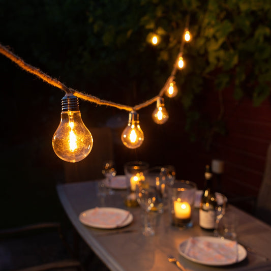 20 Connectable Jute Rope Festoon Lights