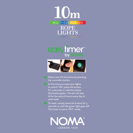 10m Multicolour Micro Rope Cable Light - 400 LEDs