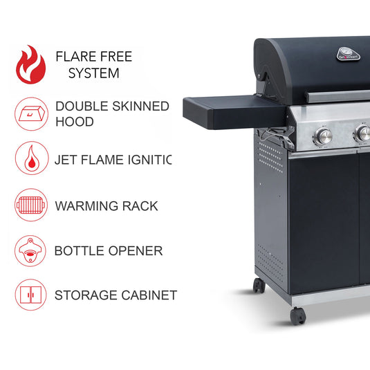 Classic 3 Burner Barbecue (Matt Black)