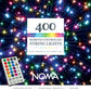 400 Colour Changeable Remote Controlled String Lights with Green Cable