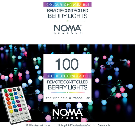 100 Colour Changeable Remote Controlled Berry Lights