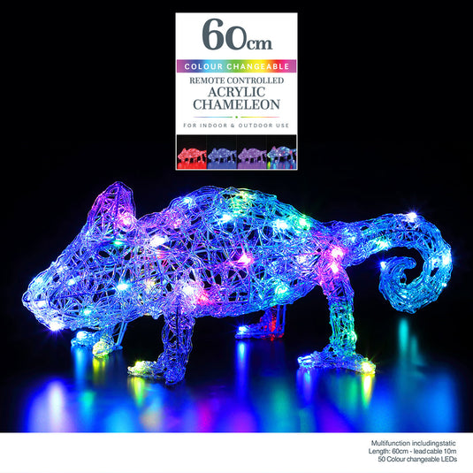 60 cm Long Colour Changeable Wire Frame Chameleon