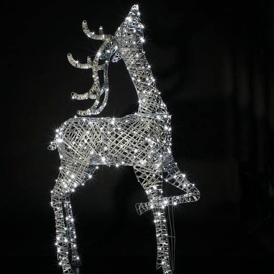 2M Grey Rattan Blenheim Stag - 400 LEDs