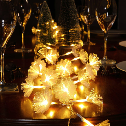 20 Warm White Small Flower Fibre Optic String Light