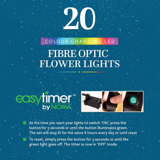 20 Colour Changing Small Flower Fibre Optic String Light