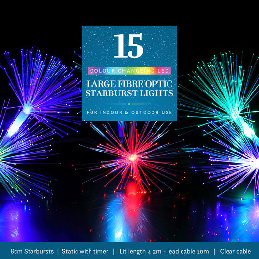 15 Colour Changing Fibre Optic Stardust String Light