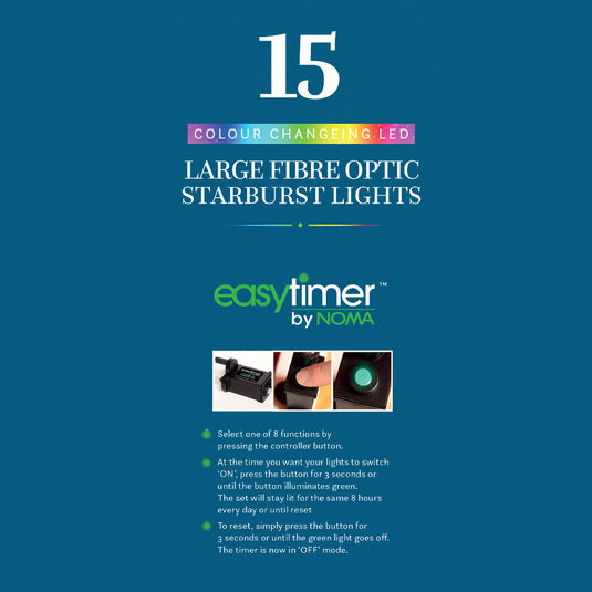 15 Colour Changing Fibre Optic Stardust String Light