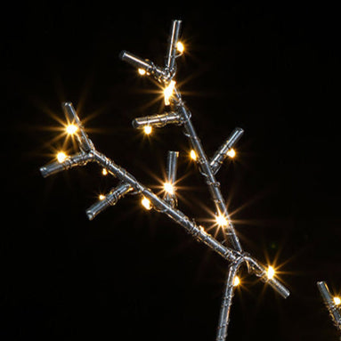Set of 2 Black Metal Stick Deer - 50 LEDs