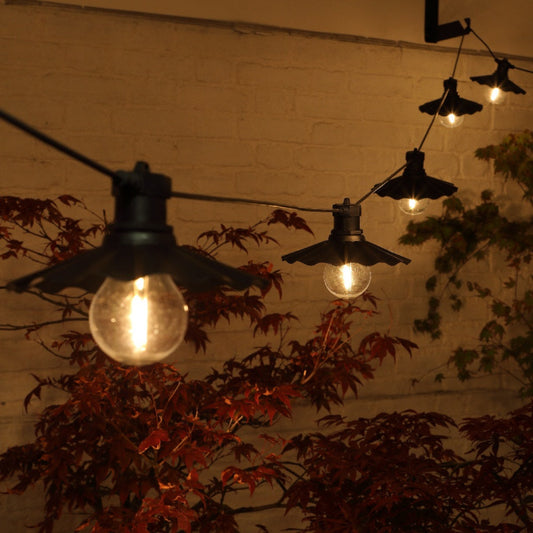 6 Connectable LED Scalloped Saucer with Festoon Bulb Lights