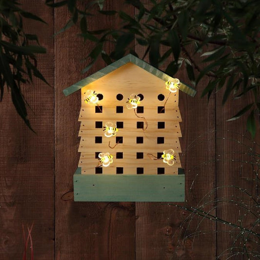 Bee Hive With Solar Lights