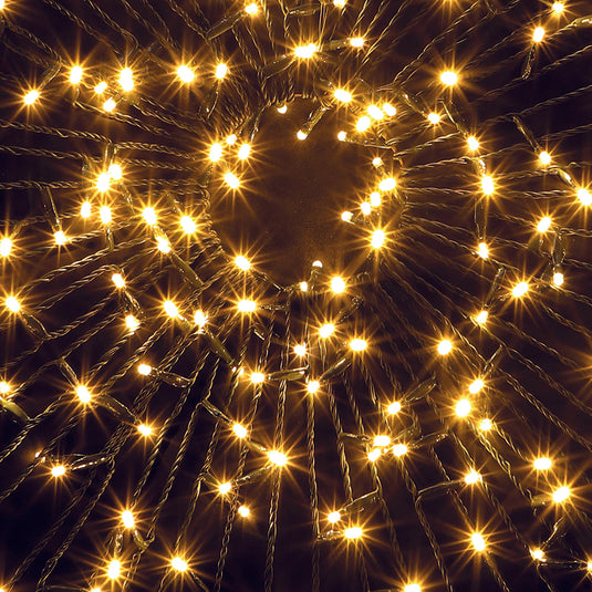 360 Warm White Multifunction String Lights with Green Cable