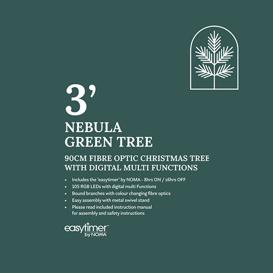 90CM Nebula Green Tree With Multi-Colour LED Strands