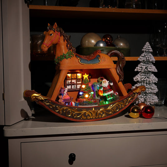 42cm LED Musical Rocking Horse with Train