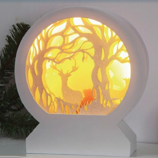 17.5cm Holographic Stag in the Forest Scene