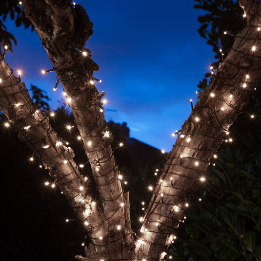600 Fit & Forget White Multifunction String Lights