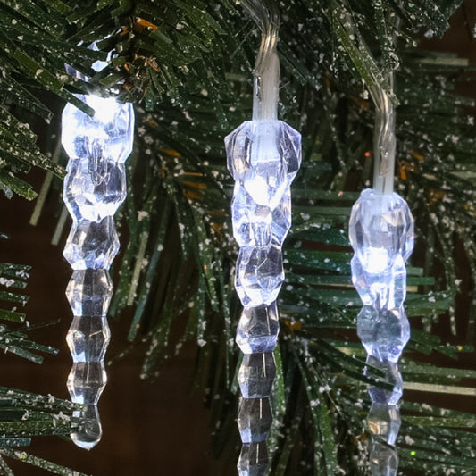 20 Fit & Forget White Multifunction Icicle Drop Lights