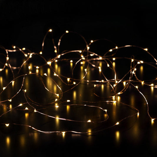 100 Fit & Forget Warm White Bare Wire LED String Lights