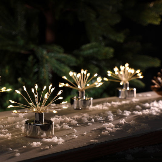 6 Warm White Firework Tealight with 20 Micro LEDs