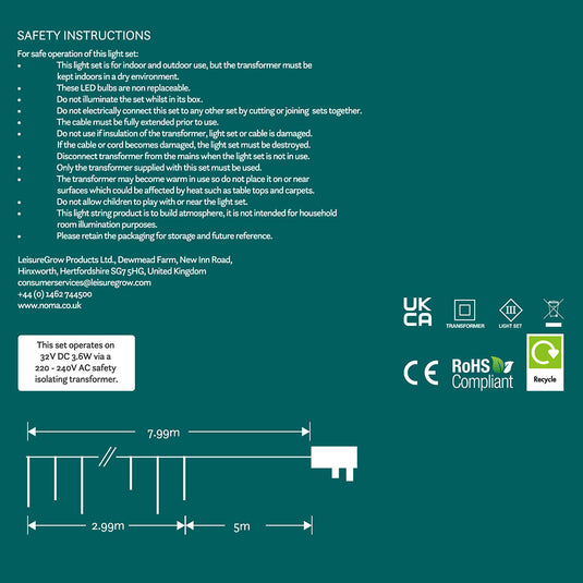 144 White/Ice Blue Snowing Icicles with White Cable