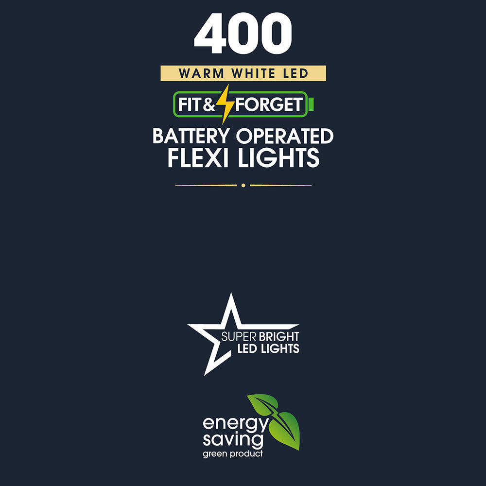 400 Fit & Forget Warm White Flexi Wire Lights