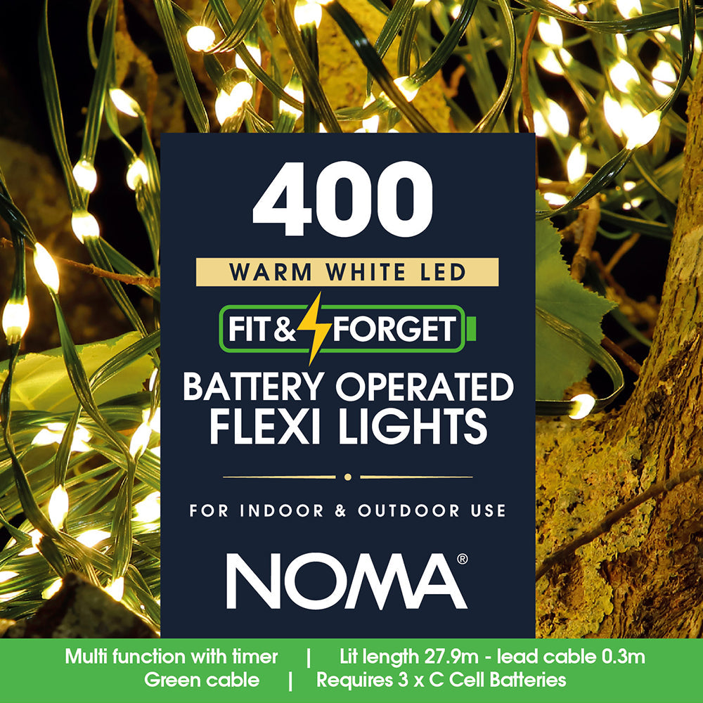 400 Fit & Forget Warm White Flexi Wire Lights