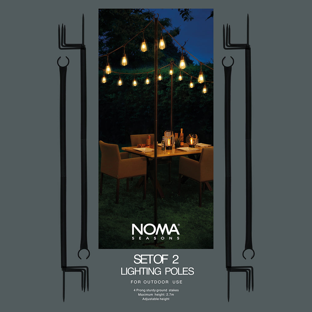 2.7m String Light Poles - Set of 2