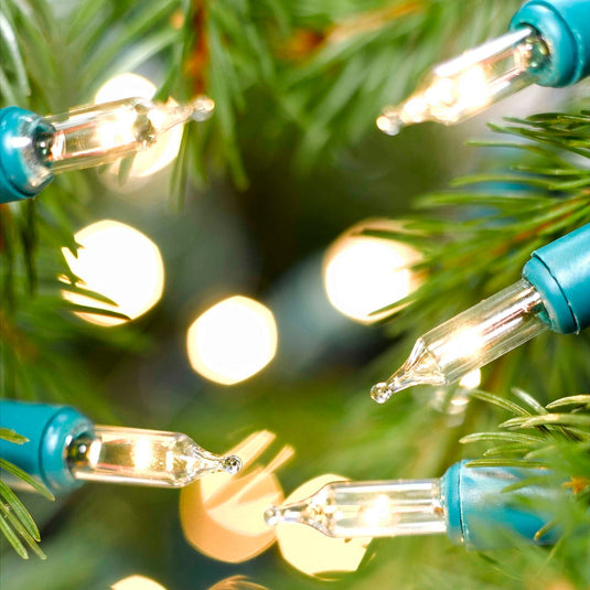 80 Clear NOMA Classic Mini String Lights with Green Cable