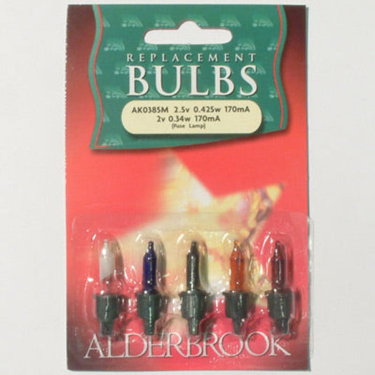 1 x 5 K4 2.5v Multicolour Alderbrook Spare Bulbs - Compatible with 100 Set
