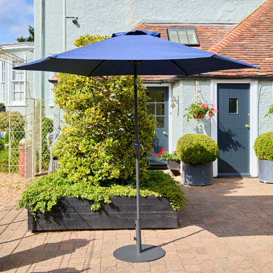 Soleil 2.2m Crank and Tilt Parasol - Navy Blue