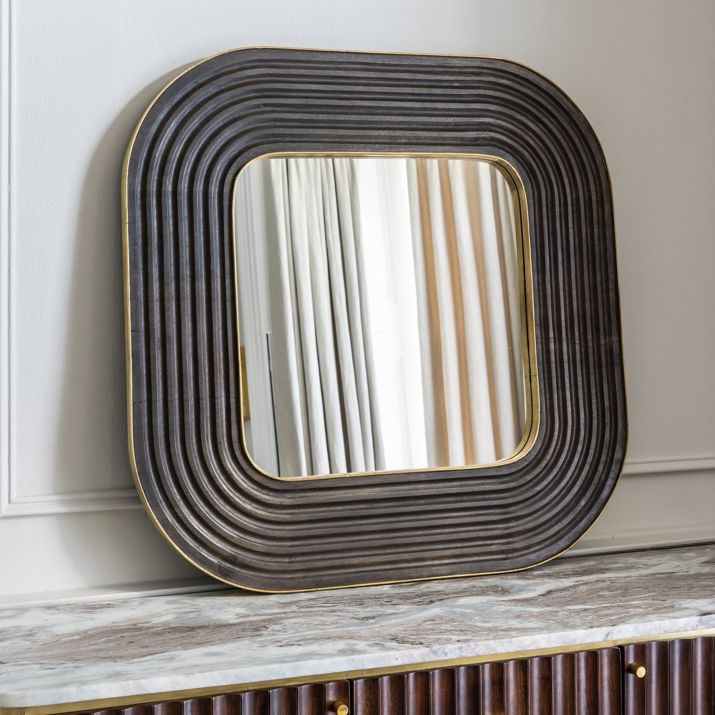 Bilbao Carved Wooden Mirror