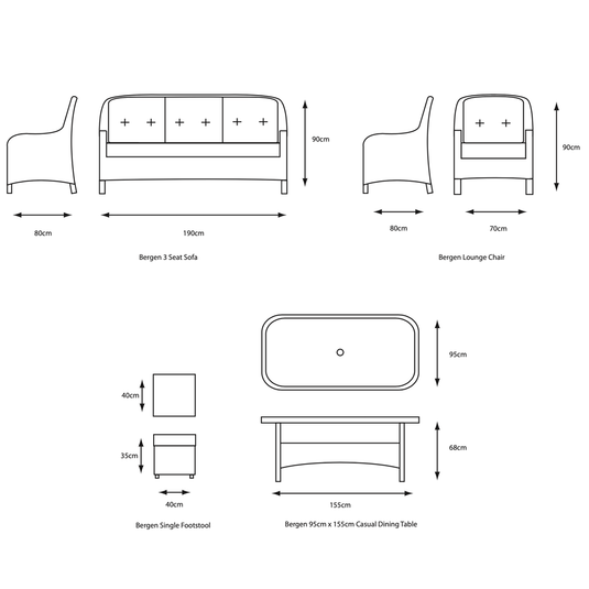 Bergen Lounge Dining Set