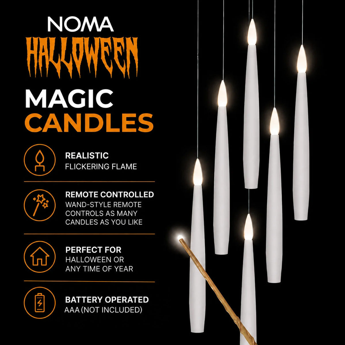 Set of 5 Magic Candles With Wand