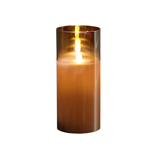 17.5cm Glass Flickering Candle