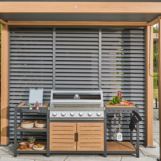 Sanctuary Oak 6 Burner Outdoor Kitchen