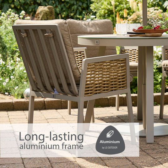Havana 6 Seat Dining Set with Lazy Susan and 3.0m Parasol