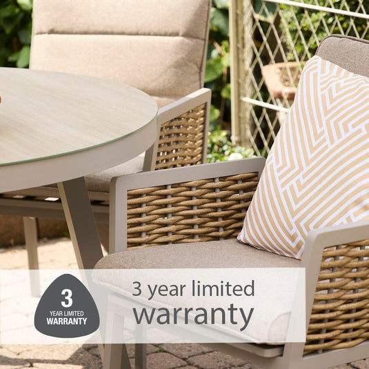 Havana 6 Seat Dining Set with Lazy Susan and 3.0m Parasol