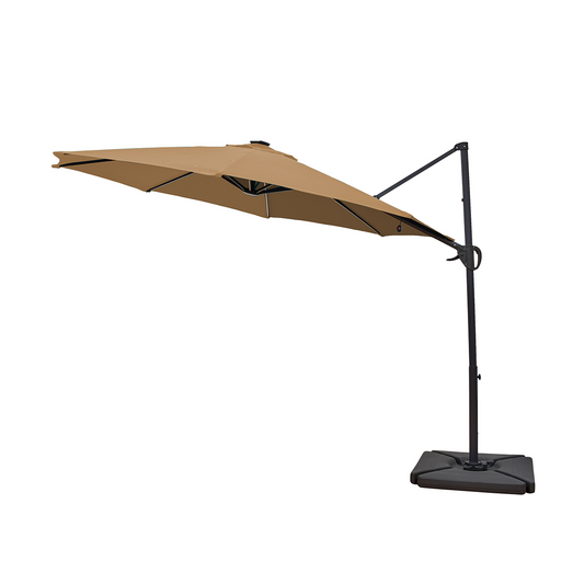 Maple 3.0m Solar-Powered Cantilever Parasol - Taupe