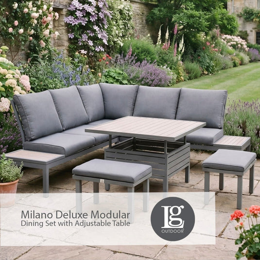 Milano Deluxe Modular Dining Set with Adjustable Table