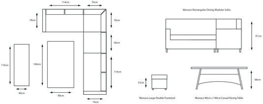 Monaco Stone Rectangular Modular Set