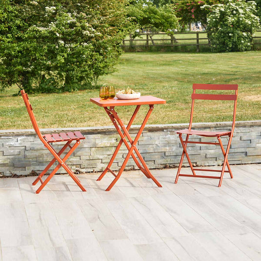 Napa Terracotta Folding Square Bistro Set