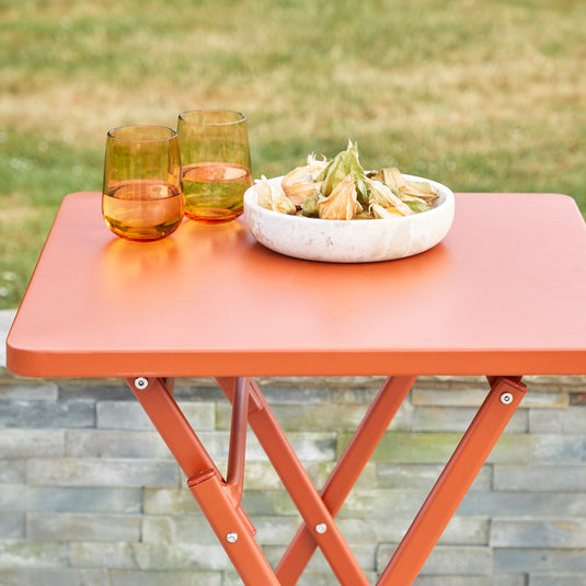 Napa Terracotta Folding Square Bistro Set
