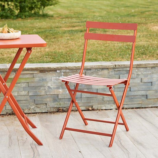 Napa Terracotta Folding Square Bistro Set