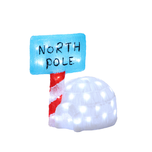 36cm Igloo with North Pole Sign