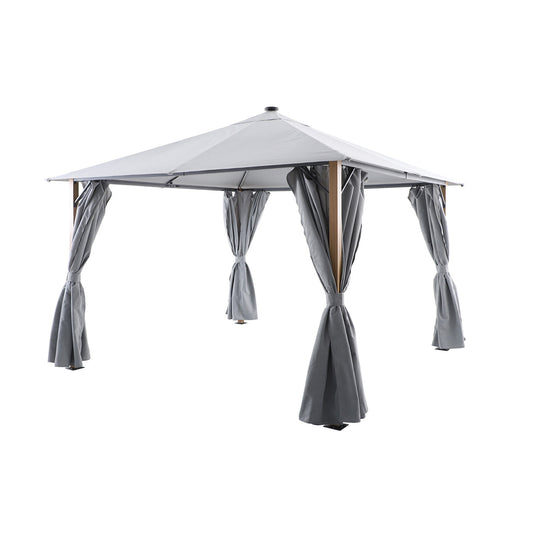 Sanctuary Oak 4 x 3m Fabric Gazebo with Solar Lights