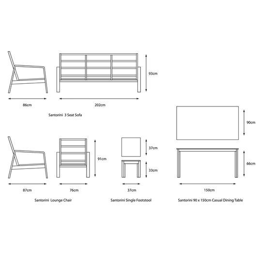 Santorini Dawn Lounge Dining Set